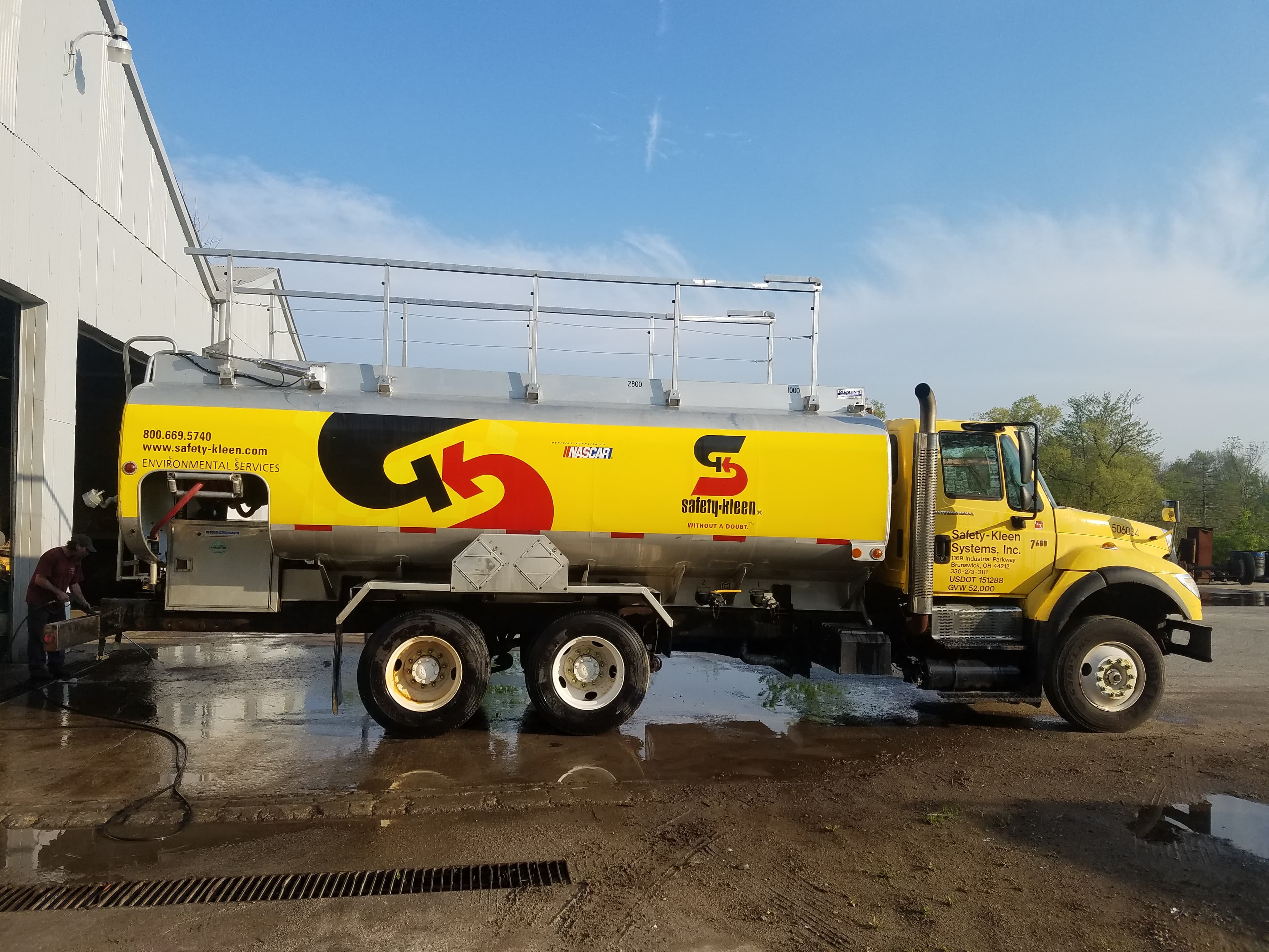 Air safety rail installation for tank trailer safety